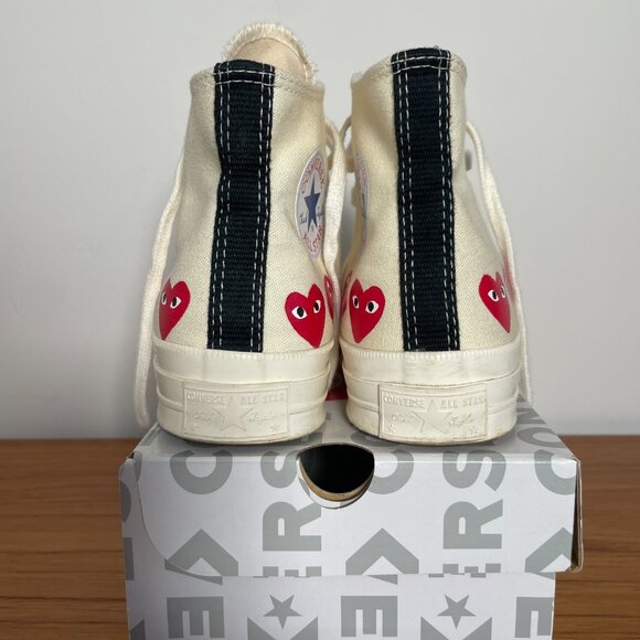 Comme des Garcons PLAY x Converse High-Top Sneakers Men's 6 / Woman's 8 - Picture 7 of 15
